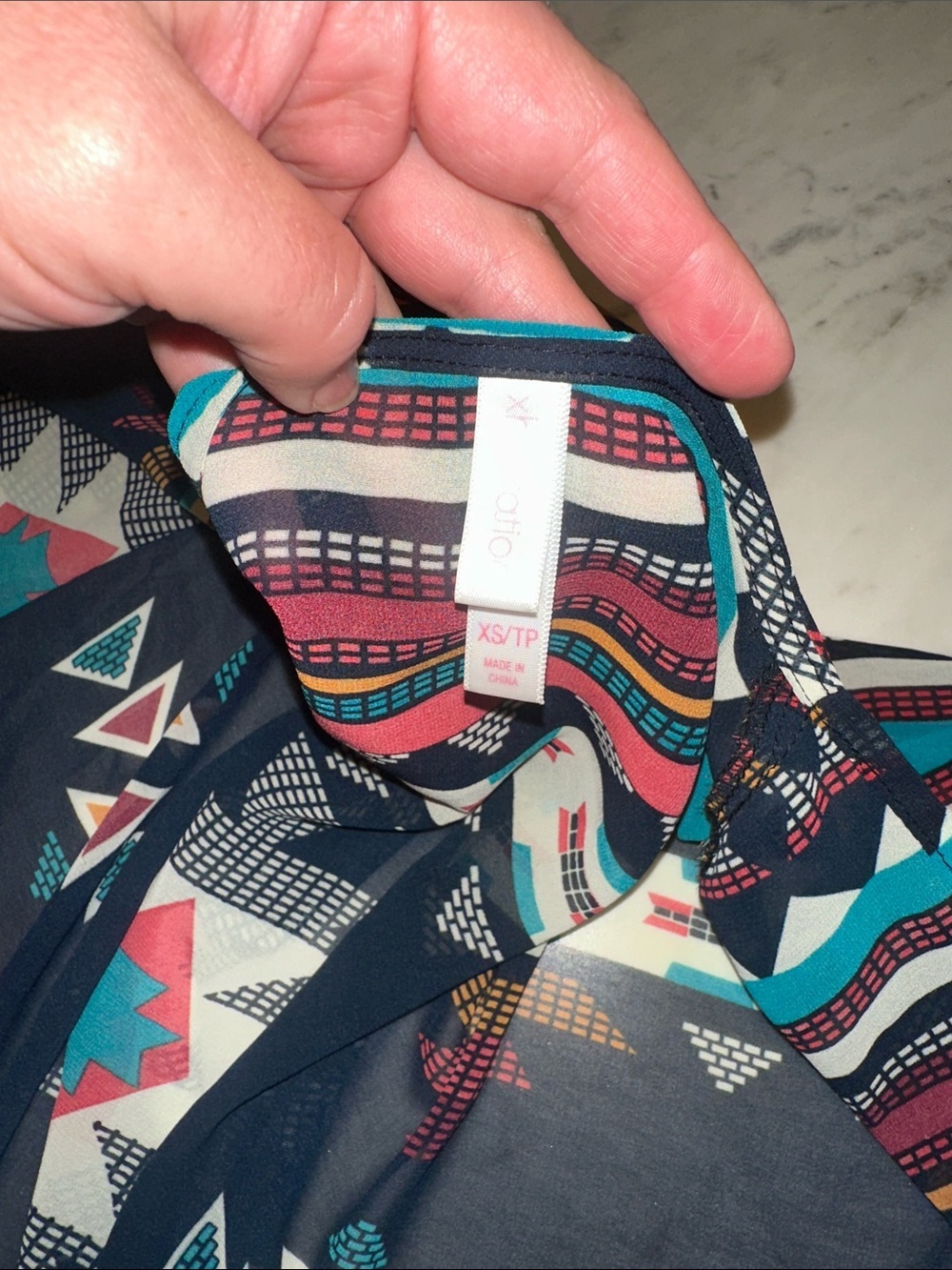 Lightweight Aztec Print Kimono Cardigan - Black & Teal Xhilaration size XS - Picture 5 of 7